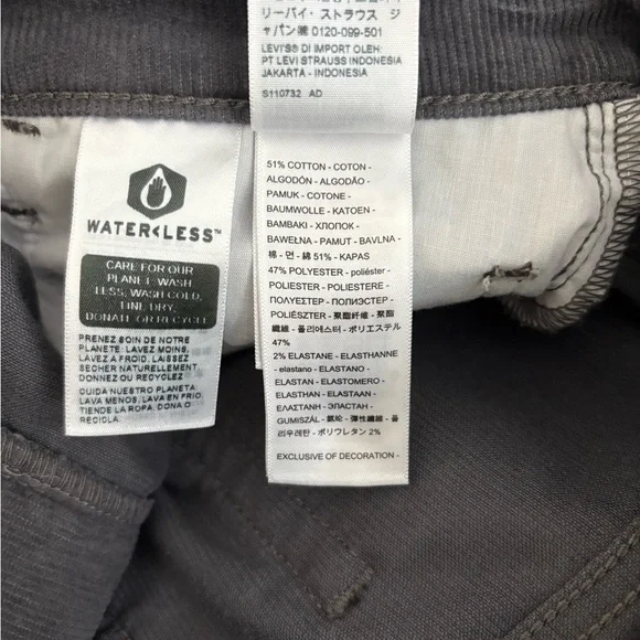 NWT Levi’s Ribcage Straight Ankle Corduroy Pants Gray Women’s Size 32 x 27 - Picture 6 of 6